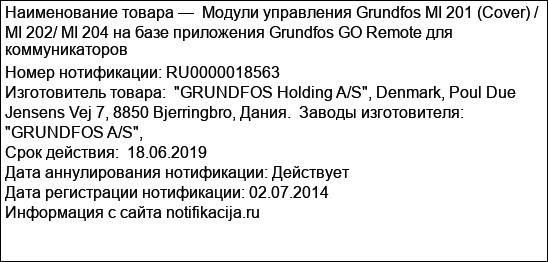 Модули управления Grundfos MI 201 (Cover) / MI 202/ MI 204 на базе приложения Grundfos GO Remote для коммуникаторов