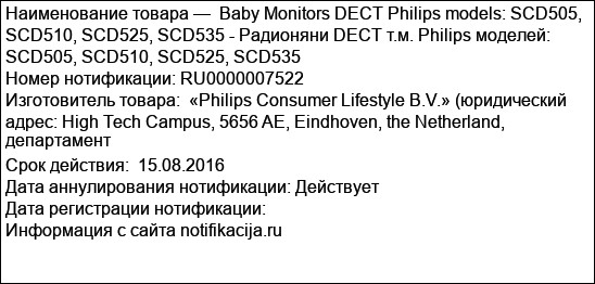 Baby Monitors DECT Philips models: SCD505, SCD510, SCD525, SCD535 - Радионяни DECT т.м. Philips моделей: SCD505, SCD510, SCD525, SCD535