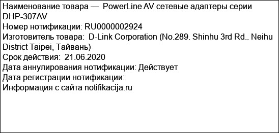 PowerLine AV сетевые адаптеры серии DHP-307AV