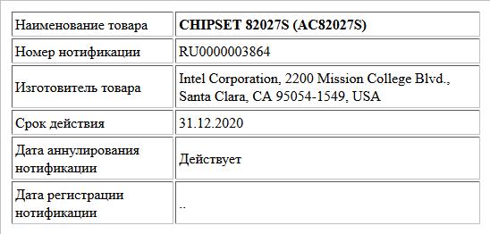 CHIPSET 82027S (AC82027S)
