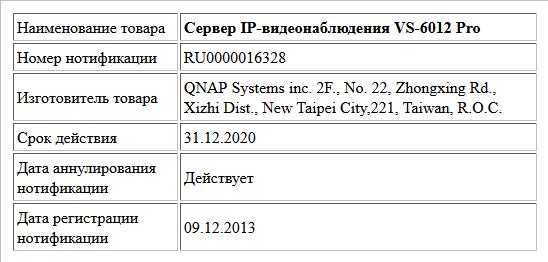 Сервер IP-видеонаблюдения VS-6012 Pro