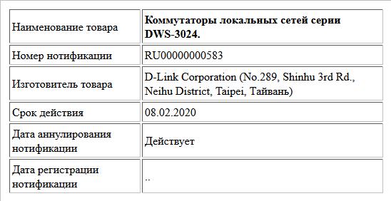 Коммутаторы локальных сетей серии DWS-3024.