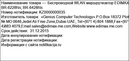 Беспроводной WLAN маршрутизатор EDIMAX BR-6228Ns; BR-6428Ns