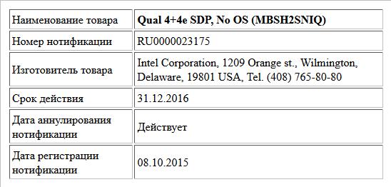 Qual 4+4e SDP, No OS (MBSH2SNIQ)