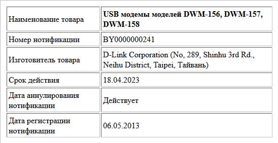 USB модемы моделей DWM-156, DWM-157, DWM-158