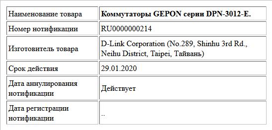Коммутаторы GEPON серии DPN-3012-E.