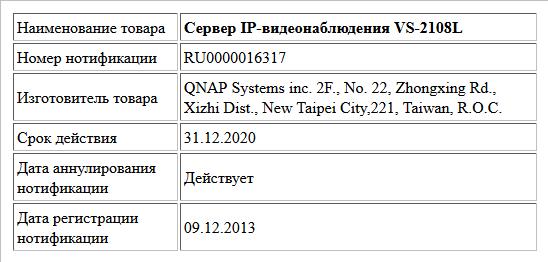 Сервер IP-видеонаблюдения VS-2108L