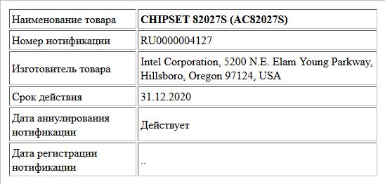 CHIPSET 82027S (AC82027S)