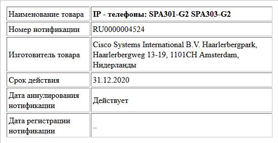 IP - телефоны: SPA301-G2 SPA303-G2