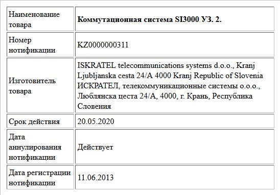 Коммутационная система SI3000 УЗ. 2.