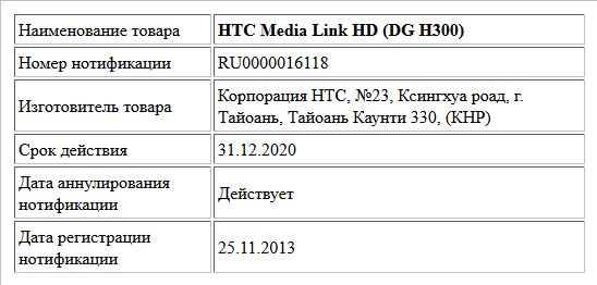 HTC Media Link HD (DG H300)