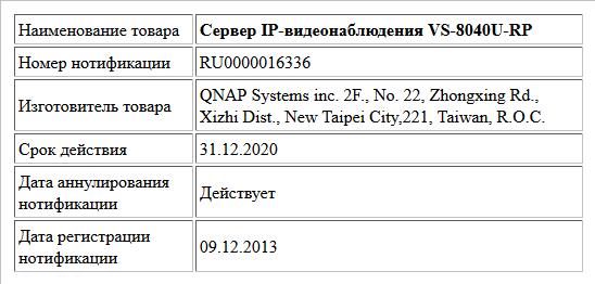 Сервер IP-видеонаблюдения VS-8040U-RP