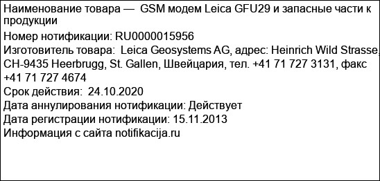 GSM модем Leica GFU29 и запасные части к продукции