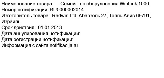 Семейство оборудования WinLink 1000.