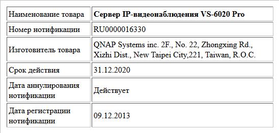 Сервер IP-видеонаблюдения VS-6020 Pro