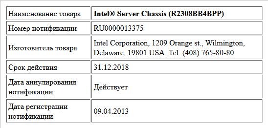 Intel® Server Chassis (R2308BB4BPP)