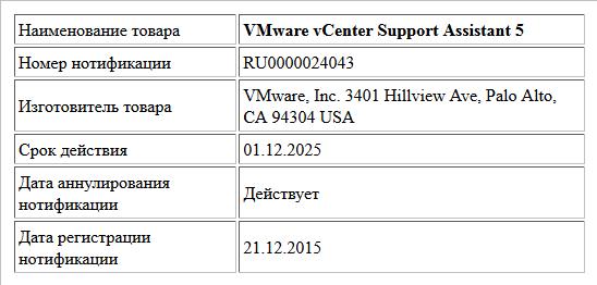 VMware vCenter Support Assistant 5