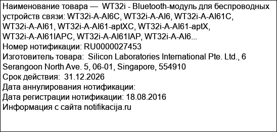 WT32i - Bluetooth-модуль для беспроводных устройств связи: WT32i-A-AI6C, WT32i-A-AI6, WT32i-A-AI61C, WT32i-A-AI61, WT32i-A-AI61-aptXC, WT32i-A-AI61-aptX, WT32i-A-AI61IAPC, WT32i-A-AI61IAP, WT32i-A-AI6...