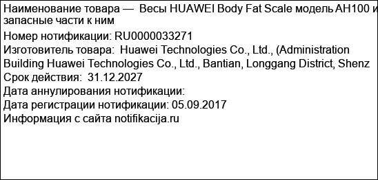 Весы HUAWEI Body Fat Scale модель AH100 и запасные части к ним