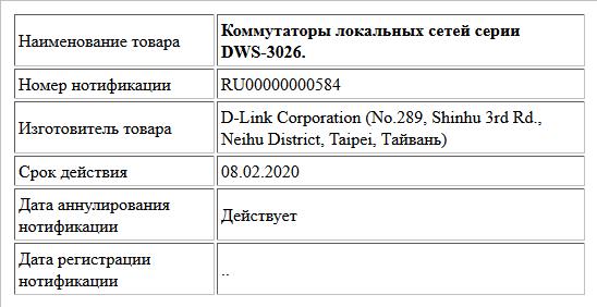 Коммутаторы локальных сетей серии DWS-3026.