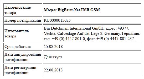 Модем BigFarmNet USB GSM