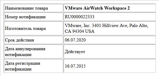 VMware AirWatch Workspace 2