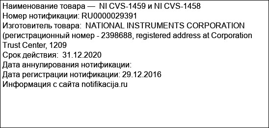 NI CVS-1459 и NI CVS-1458