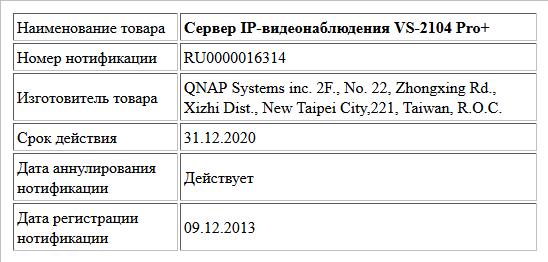 Сервер IP-видеонаблюдения VS-2104 Pro+
