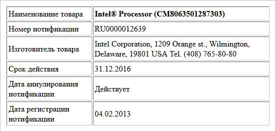 Intel® Processor (CM8063501287303)